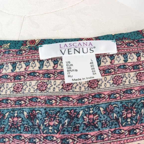 Lascana for Venus Women's L Ethnic Boho Long Sleeve Babydoll Blouse Top - Picture 7 of 8